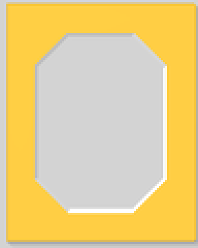 Rectangular mount opening with cut corners