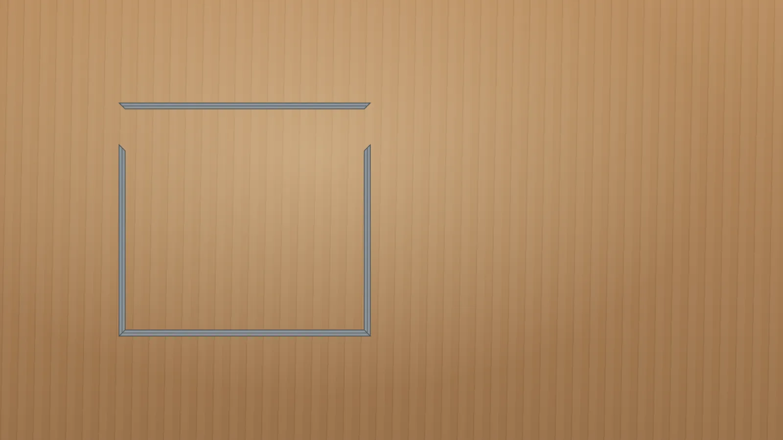 The glazing and backing slid out, leaving three sides of the frame.