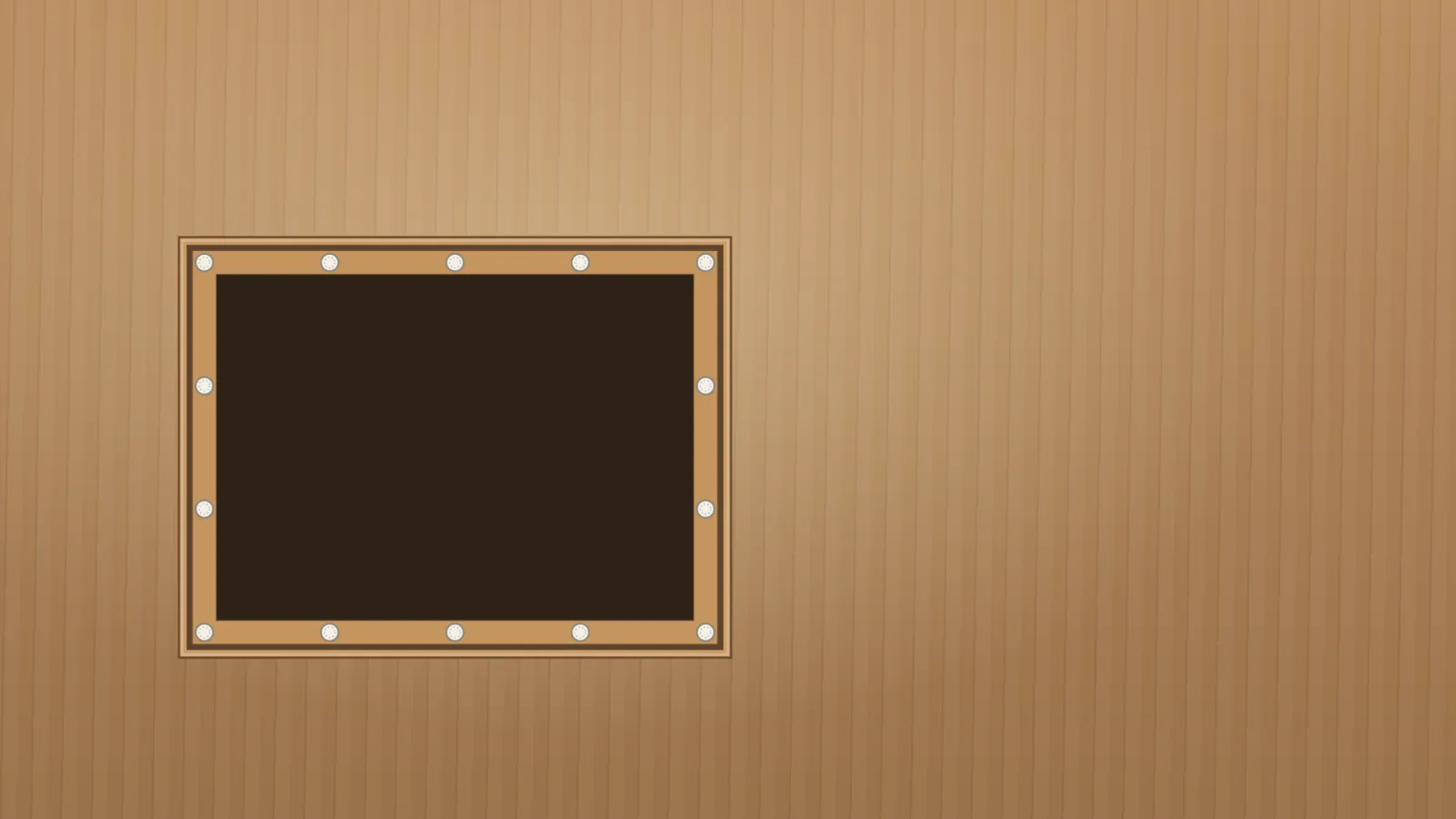Velcro dots on the frame's ledge: at the corners and evenly along every side.