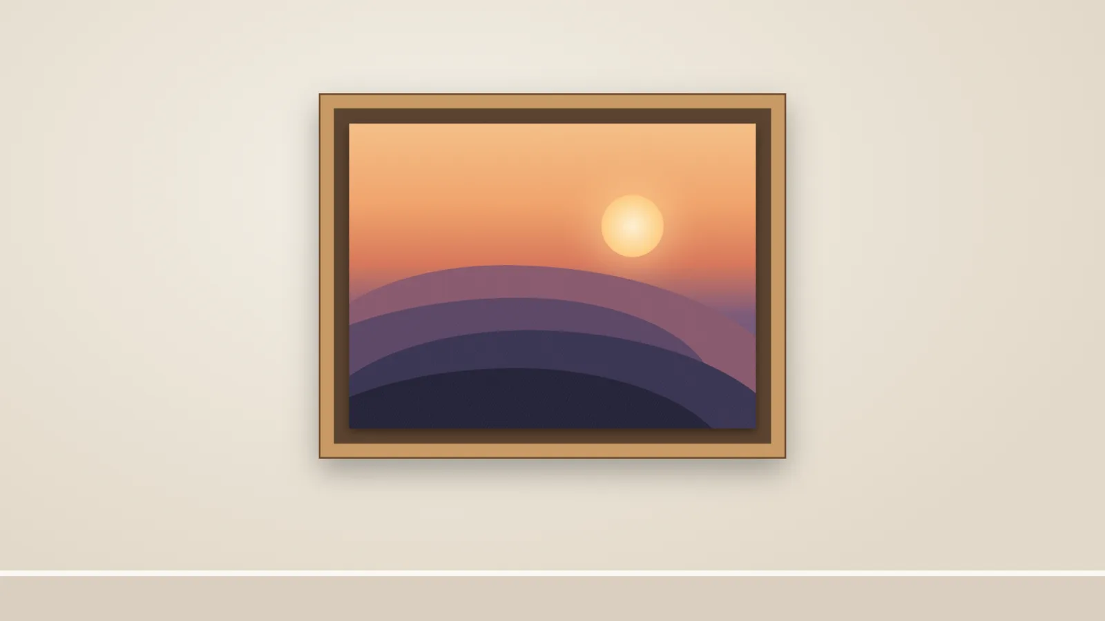 The framed board hanging on a wall.