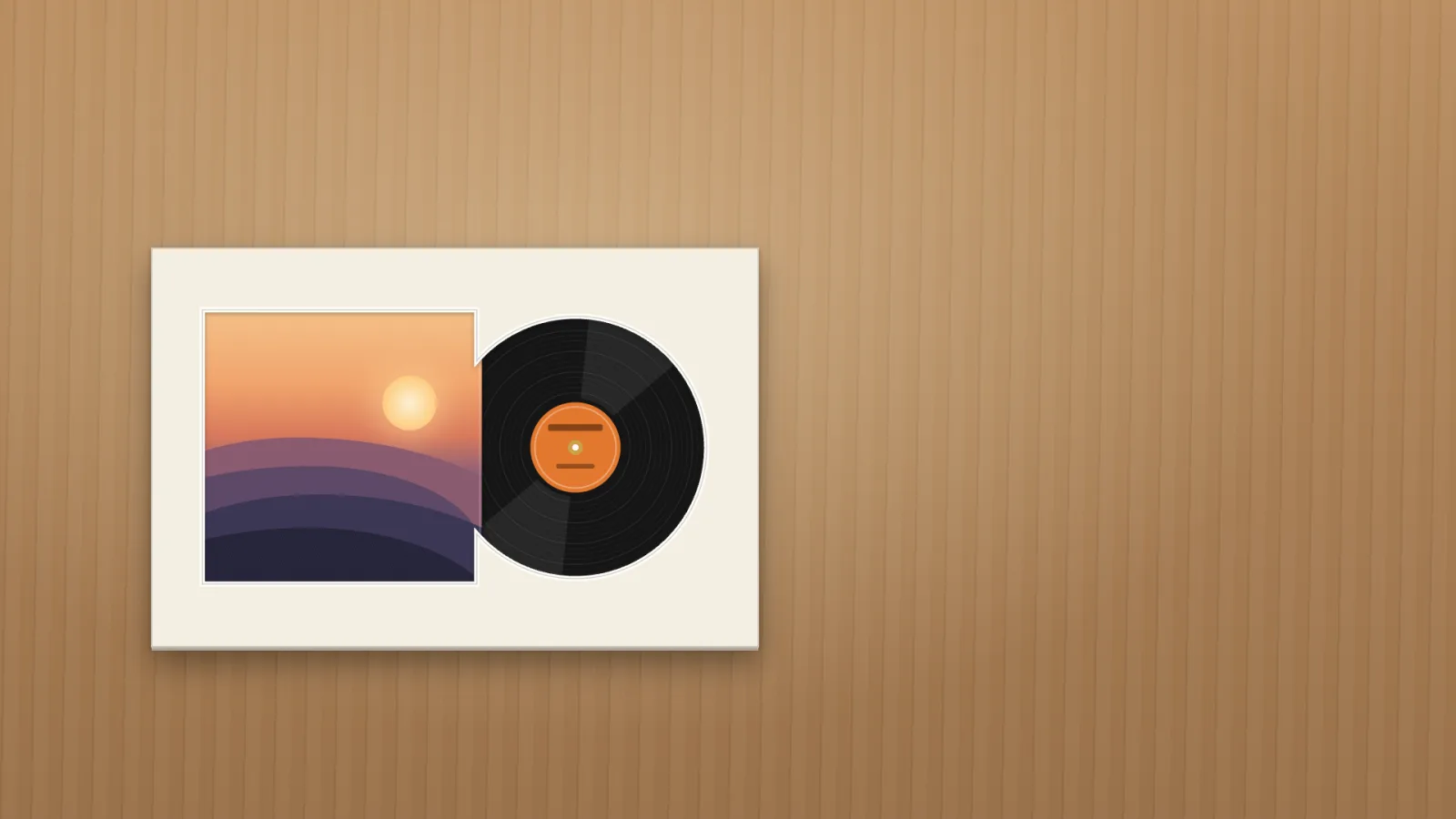 The mount lowered over the record and sleeve.