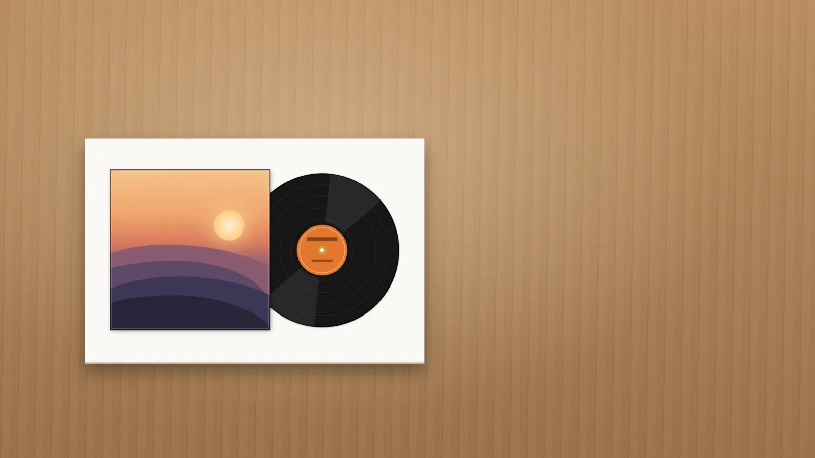 The sleeve in position on the template, overlapping the record.