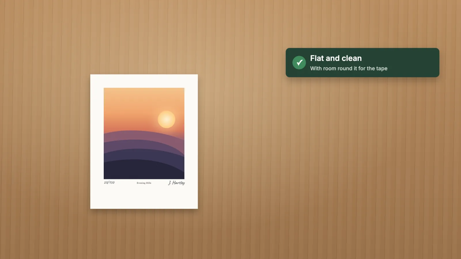 A limited edition print lying flat, with its number, title and signature in pencil under the image.