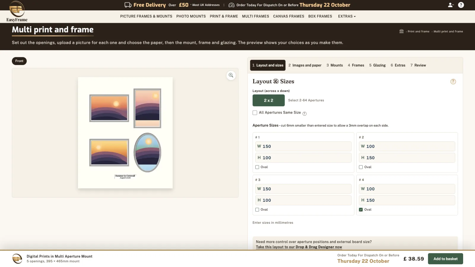The printed title box under the photos in the preview, with Edit title and Remove title.