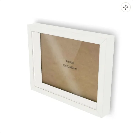 3D model at an angle with the 48mm spacer: a deep band of white spacer inside the frame.