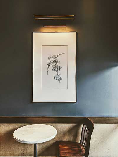 framed picture on wall