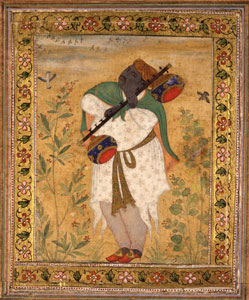 Mansurs Portrait of the Musician Naubat Khan Kalawant, who played a rudra veena (aka a bin)