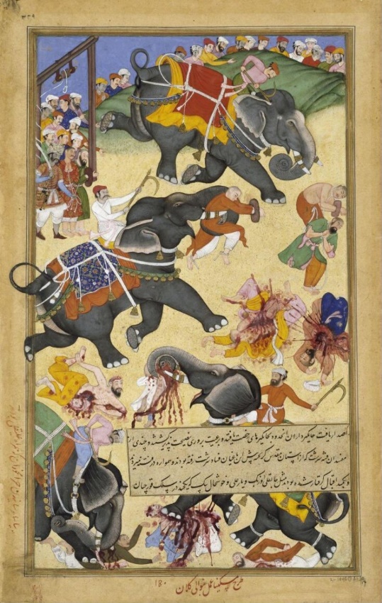 Another piece by Miskani, this time working with Banwali the Elder, featuring elephants used to torture and kill captives.