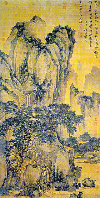 Mountain Road and Whispering Pines by Tang Yin
