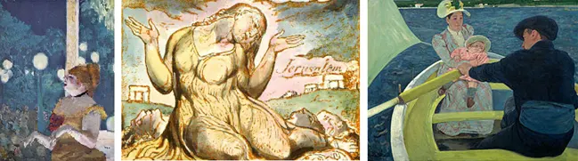 Featured here are works by Frenchman Edgar Degas, Englishman William Blake and American Mary Stevenson Cassat All were colour-blind.