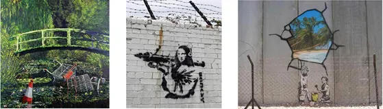 All of these Banksy works  are nods to fine art and artists.
