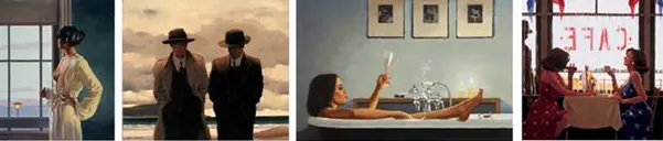 There is a massive portfolio of work by Vettriano. Some of it is quite erotic (more erotic than we can show here). But its all well-executed. 