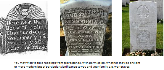 Brass rubbings from gravestones