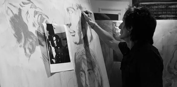 The consummate musician and artist Ron Wood at work in his studio. No, sometimes life is not fair! 