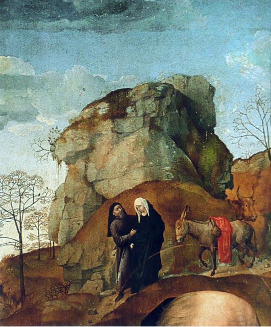 Hugo van der Goess Mary and Joseph on the Way to Bethlehem