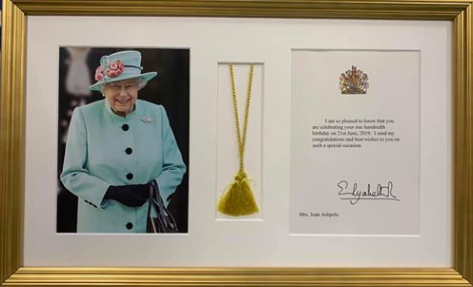 framed letter from the Queen